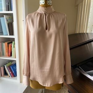Ann Taylor champagne blouse with back bow detail